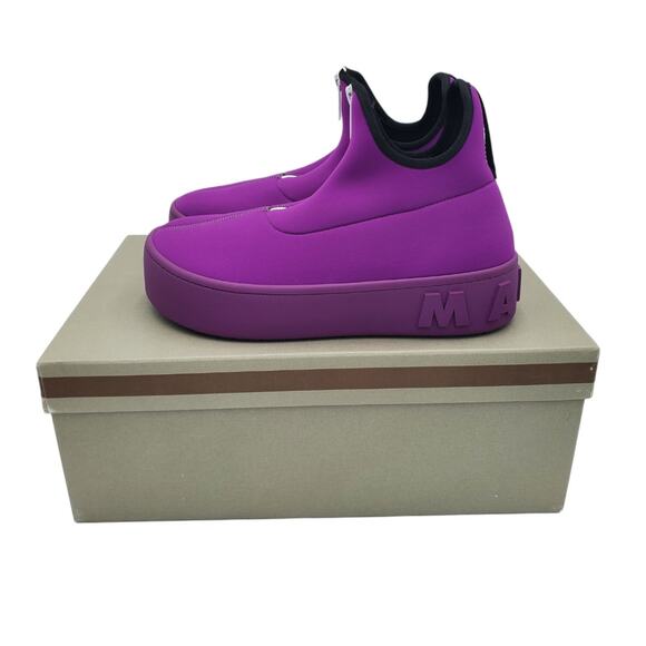 Marni Purple Neoprene Zipper Sneakers - Picture 1 of 14